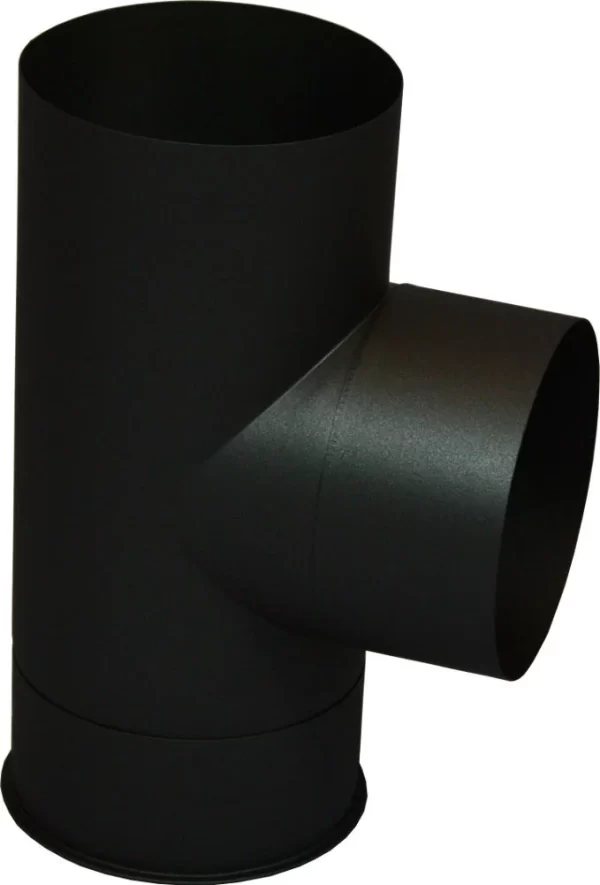 EW/120 0.6mm Zwart T-stuk 90° met dop