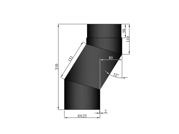 EW125 - S-Bocht 80 mm verzet