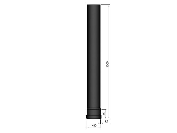 Pelletkachelpijp 80 mm - 100 cm - Afbeelding 3
