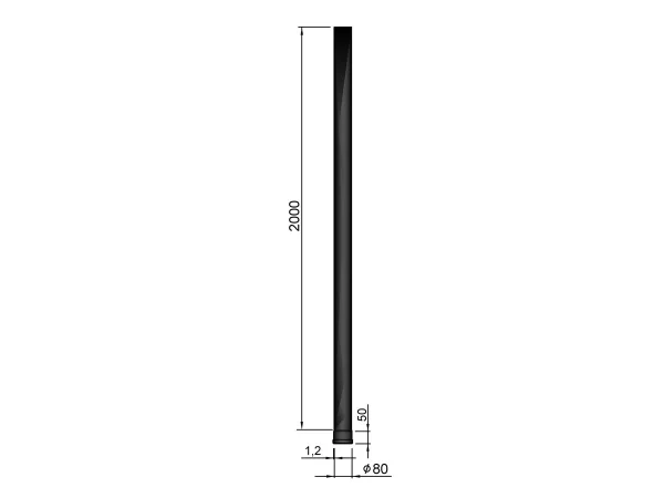 Pelletkachelpijp 80 mm - 200 cm - Afbeelding 3