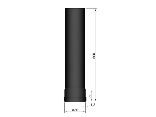 Pelletkachelpijp 80 mm - 50 cm - Afbeelding 3