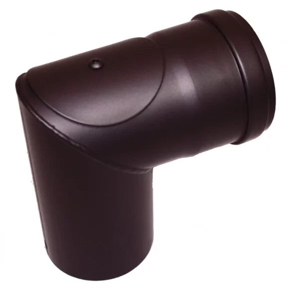 Pelletkachelpijp 80 mm - Haakse bocht 90° met luik