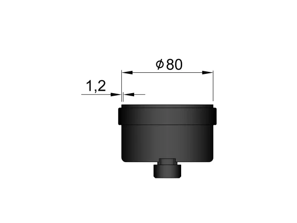 Pelletkachelpijp 80 mm - Dop voor T-stuk met condensafvoer - Afbeelding 2