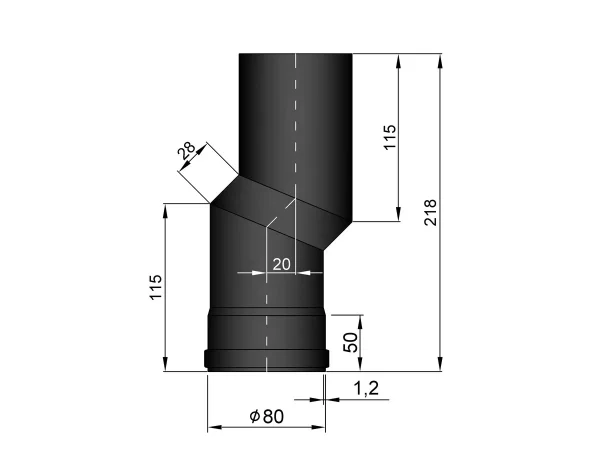 Pelletkachelpijp 80 mm - S-Bocht versleping 20 mm