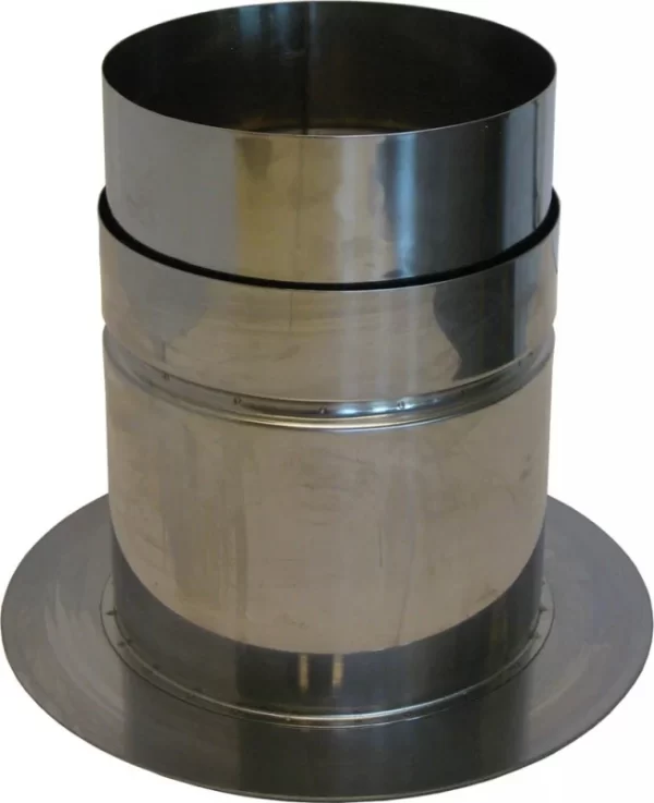 Nisbus aansluiting met rozet RVS 100 mm