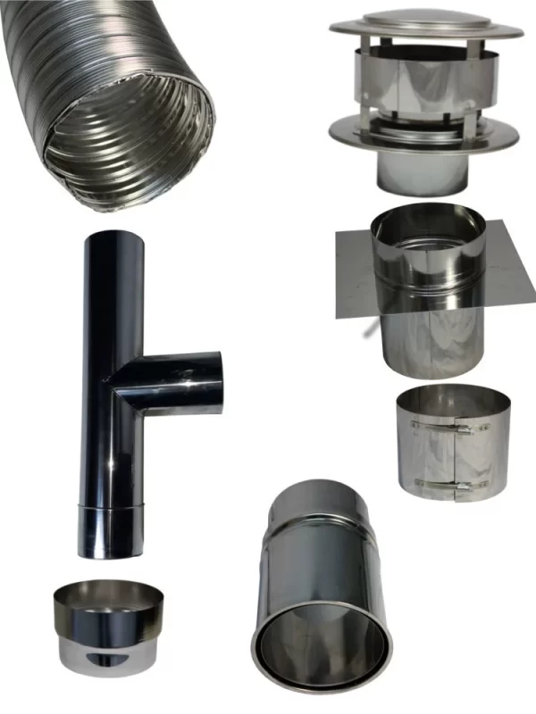 Flexibel dubbelwandig rookkanaal 80 mm pakket T