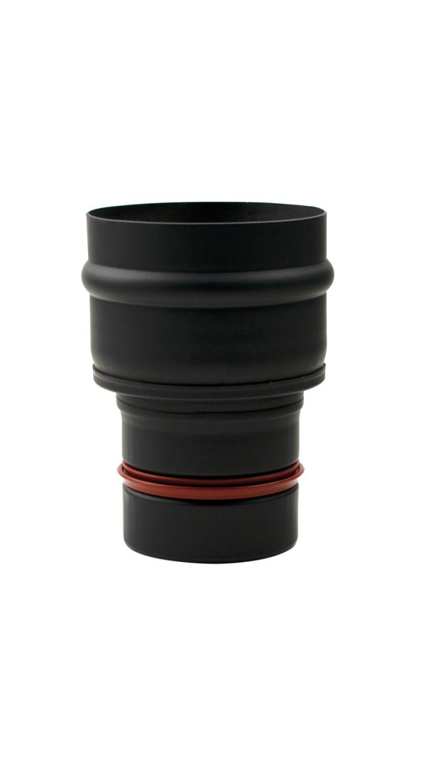 Pelletkachelpijp  SPP Zwart 80 mm  - Verloop SPP naar 80 mm universeel - Afbeelding 2